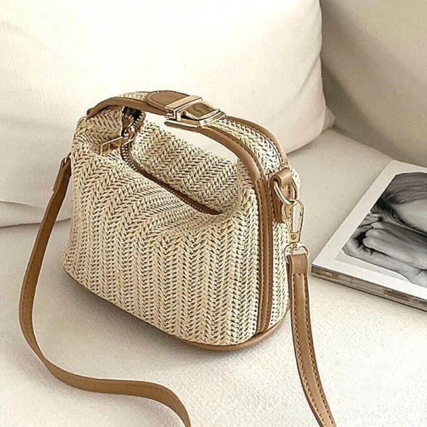 Summer Fashion Woven Straw Knit Crossbody Bag