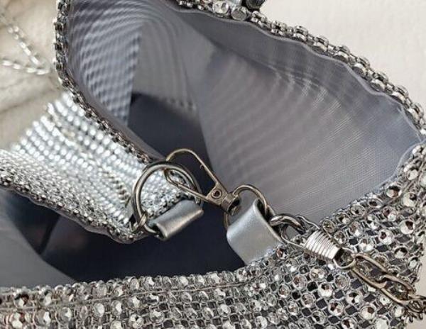 Glitter Full Rhinestone Party Evening Small Clutch Wrist Handbag