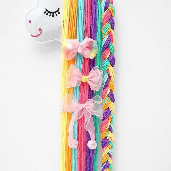 Cartoon Unicorn Tassel Hair Bow Wall Hanging Decoration