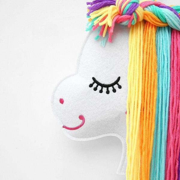 Cartoon Unicorn Tassel Hair Bow Wall Hanging Decoration