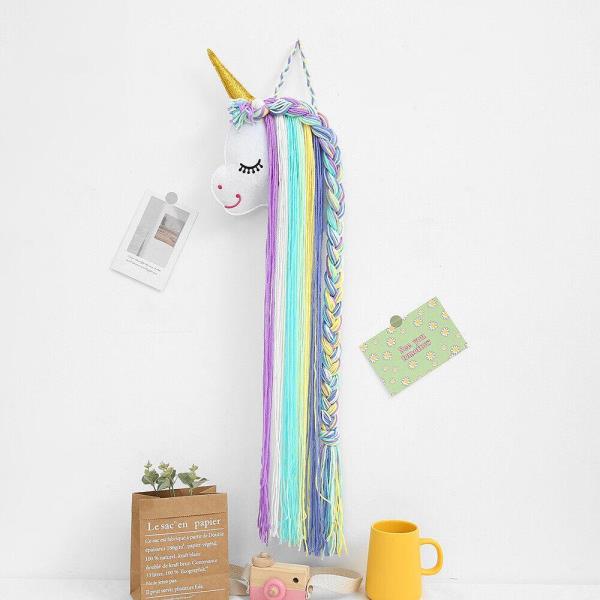 Cartoon Unicorn Tassel Hair Bow Wall Hanging Decoration