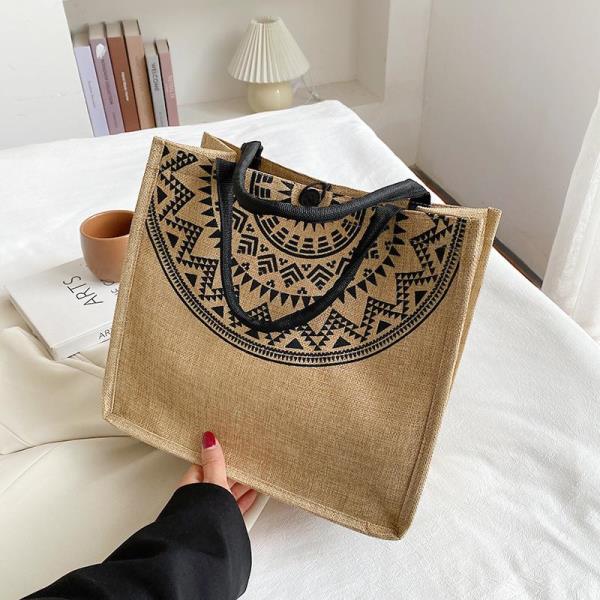 Bohemian Summer Beach Woven Shopper Handbag 