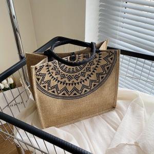 Woven Faux Leather Large Bag