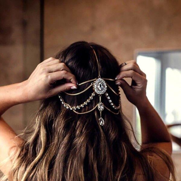 Bohemian Dangle Waterdrop Hair Chain