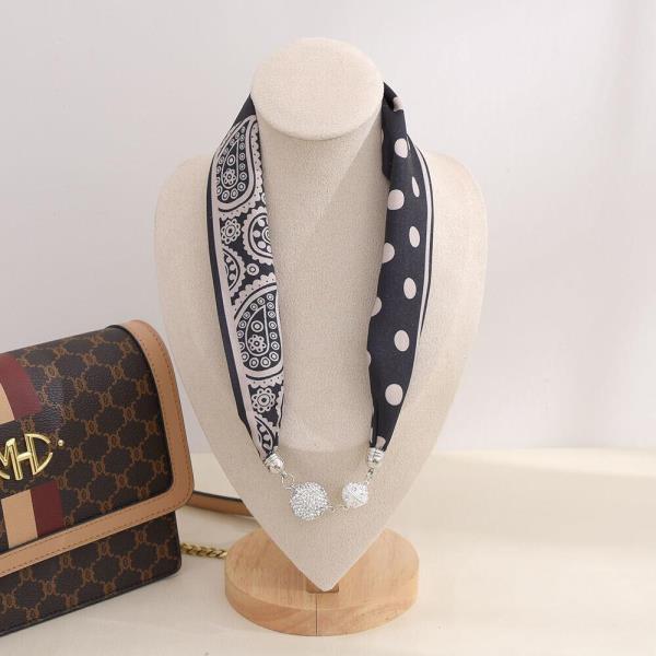 Silk Small Magnetic Buckle Clavicle Scarf 