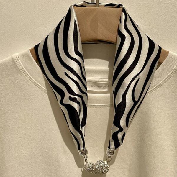 Silk Small Magnetic Buckle Clavicle Scarf 