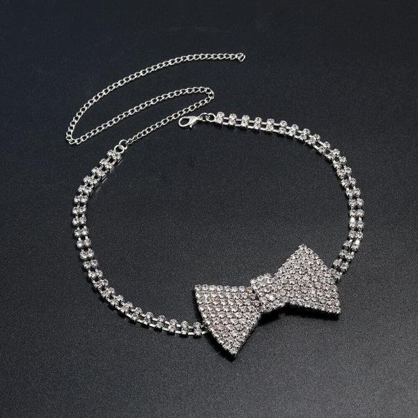 Glitter Rhinestone Bow Wedding Party Clavicle Choker