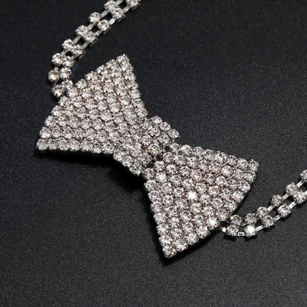 Glitter Rhinestone Bow Wedding Party Clavicle Choker