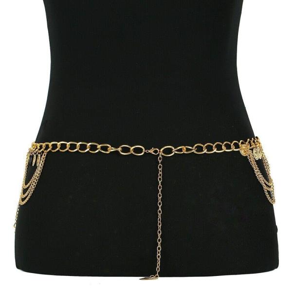 Gold Bohemian Coin Tassel Waist Belly Chain