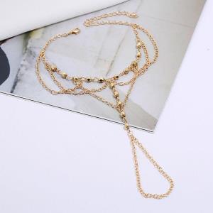 Bohemian Gold Beach Rhinestone Metal Anklet