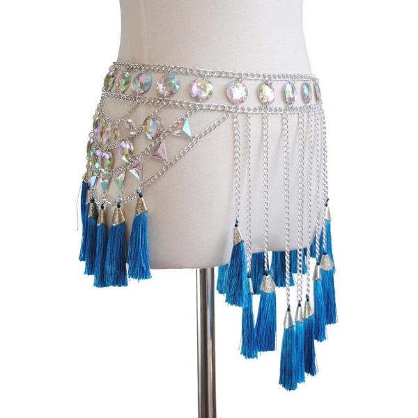 Blue Gypsy Tassel Waist Belly Chain