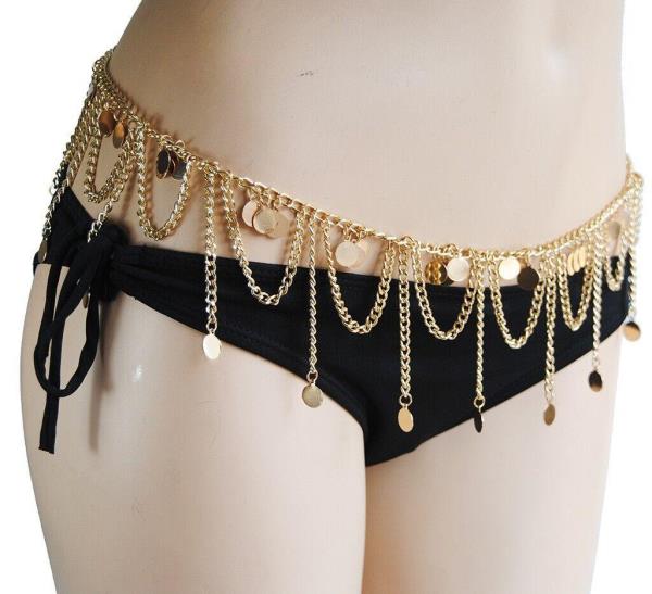 Gold Gypsy Circle Tassel Waist Belly Chain