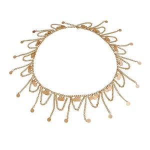 Gold Gypsy Circle Tassel Waist Belly Chain