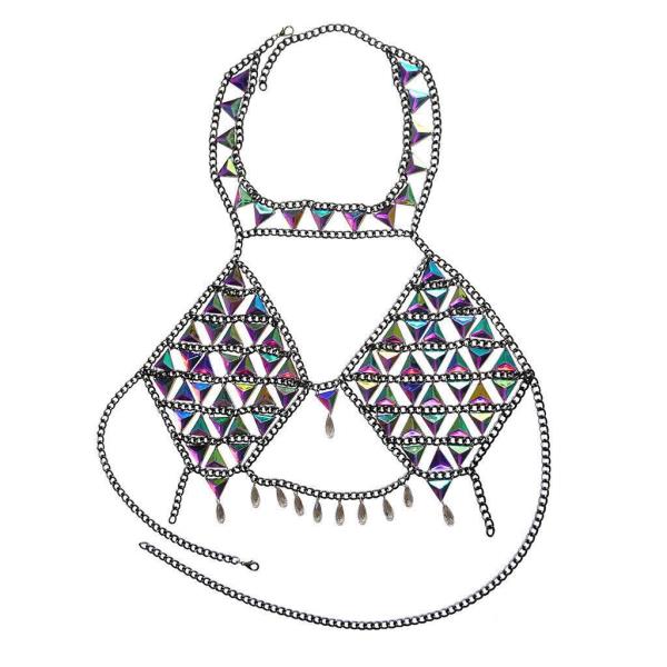 Bohemia Rainbow Necklace Chest Bikini Body Chain