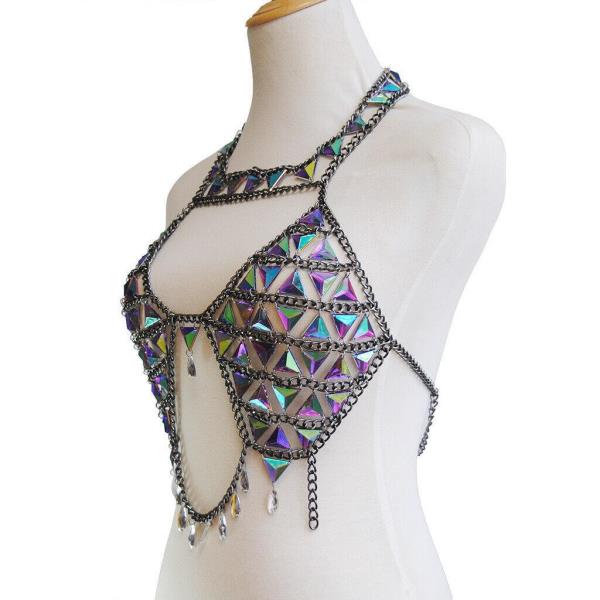 Bohemia Rainbow Necklace Chest Bikini Body Chain