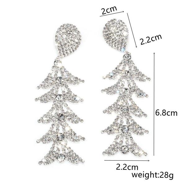 Christmas Tree Long Stud Drop Dangle Earrings