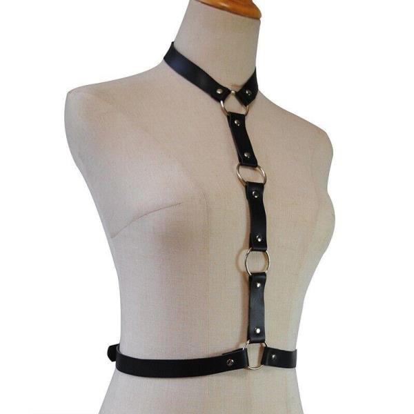 Black Leather Bra Strap Chain