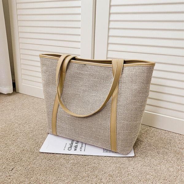 Casual Simple Canvas Large Zip Tote