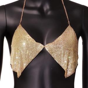 Gold Rhinestone Elastic Leg Thigh Chain