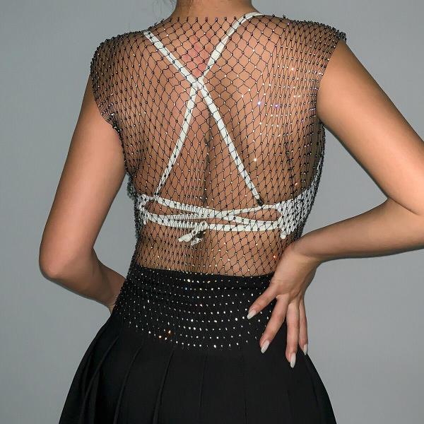 Fishing Net Crystal Elastic Top Body Jewellery