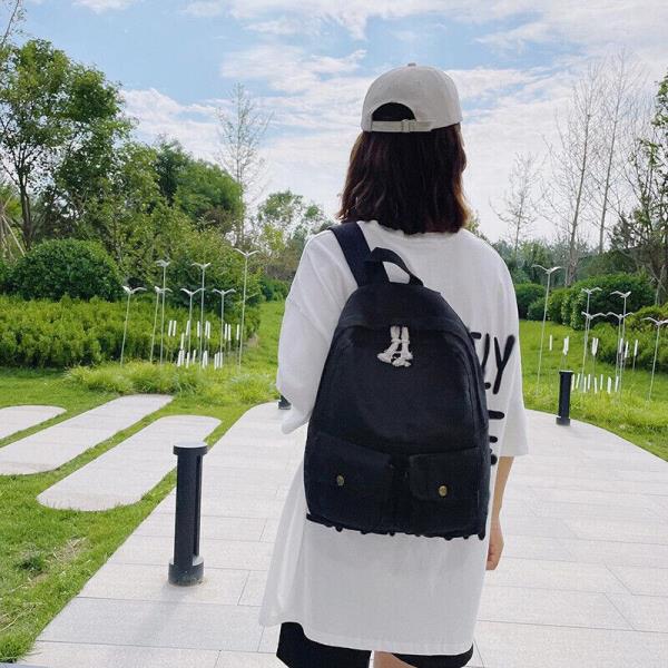 Preppy Canvas School Casual Multi Pocket Backpack