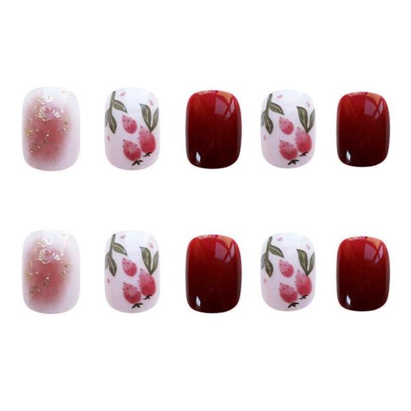 24 Jelly Flower Party Reusable Fake Press Nails