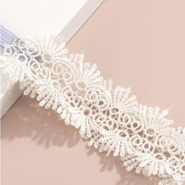 French Style White Lace Bow Thigh Band