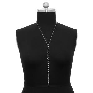 Gothic Pearl Evening Dress Back Body Chain