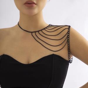 Black Metal Shoulder Shawl Body Chain