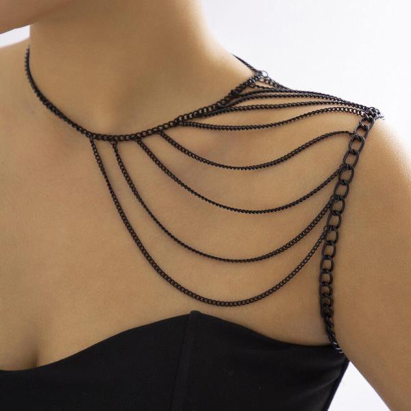 Black Metal Shoulder Shawl Body Chain