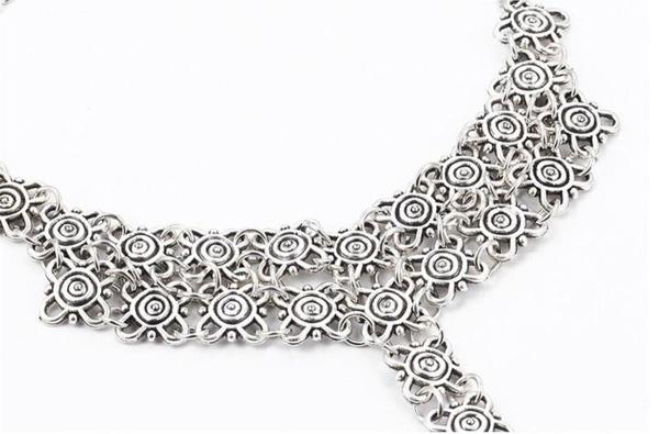 Bohemian Clover Beach Silver Anklet