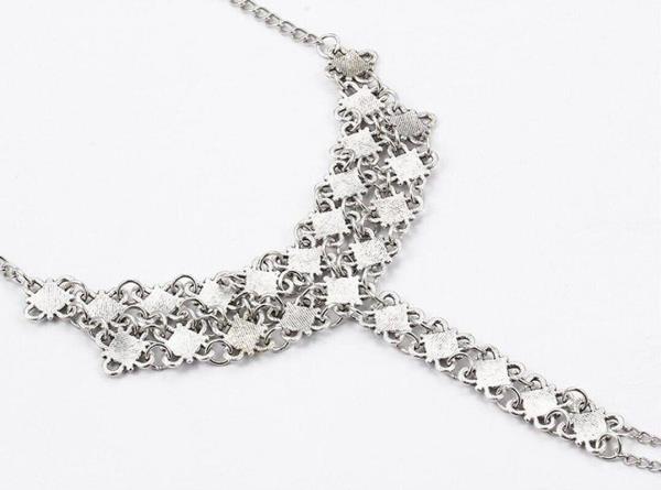 Bohemian Clover Beach Silver Anklet