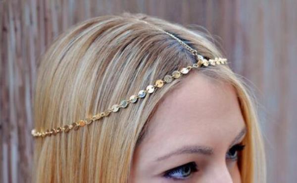 Bohemian Circle Sequins Forehead Tassel Hair Chain