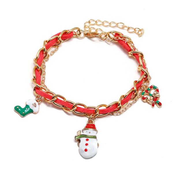 Christmas Santa Tree Reindeer Snow Pendant Bracelet