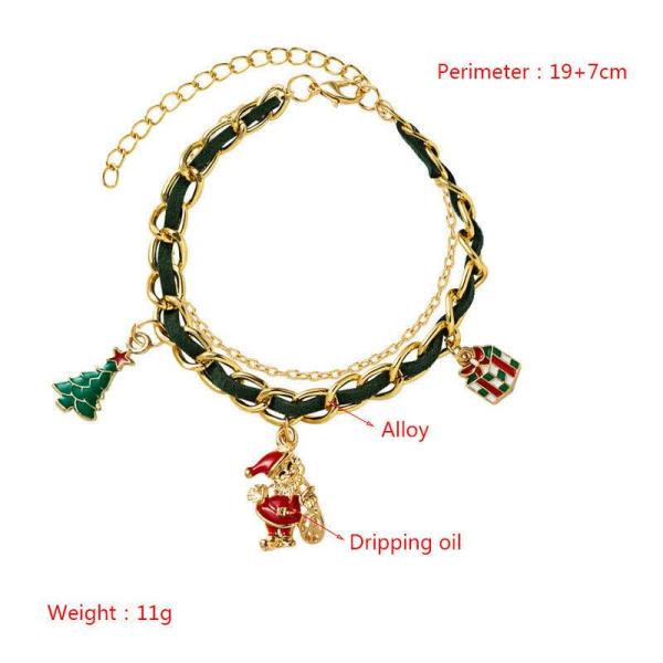 Christmas Santa Tree Reindeer Snow Pendant Bracelet