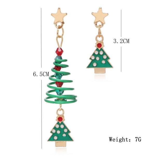 Christmas Santa Tree 3D Swirl Drop Dangle Metal Earrings