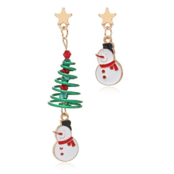 Christmas Santa Tree 3D Swirl Drop Dangle Metal Earrings