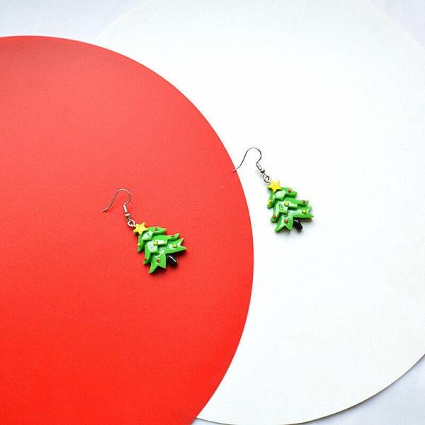 Christmas Santa Tree Snowflake Resin Earrings