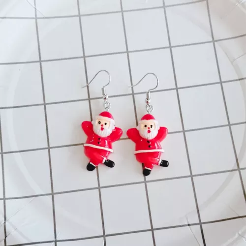 Christmas Santa Tree Snowflake Resin Earrings