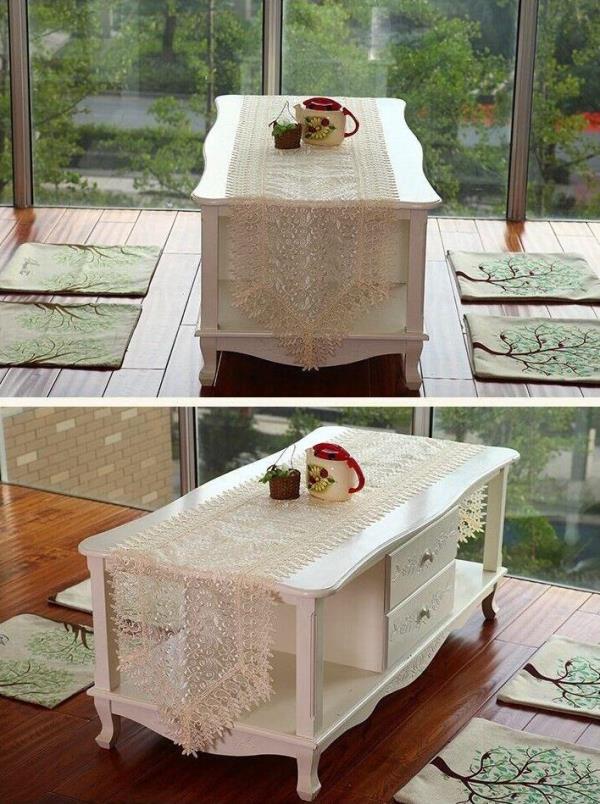 180 CM Cream Macrame Lace Cloth Dining Table Runner