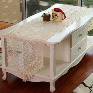 Flora Rectangle Off White Lace Crochet Doily Tablecloth