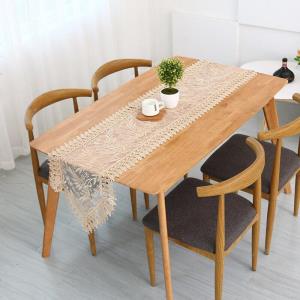 180 CM White Retro Wave Lace Flower Rectangle Dining Table Runner