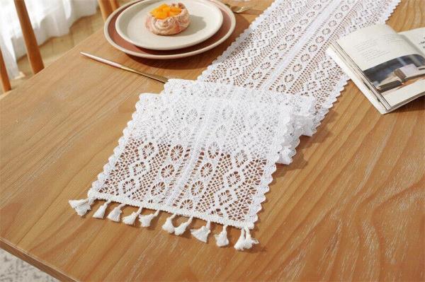 180 CM Retro Wave Lace Flower Table Dining Runner