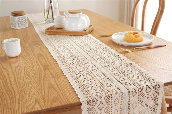 180 CM Retro Wave Lace Flower Table Dining Runner