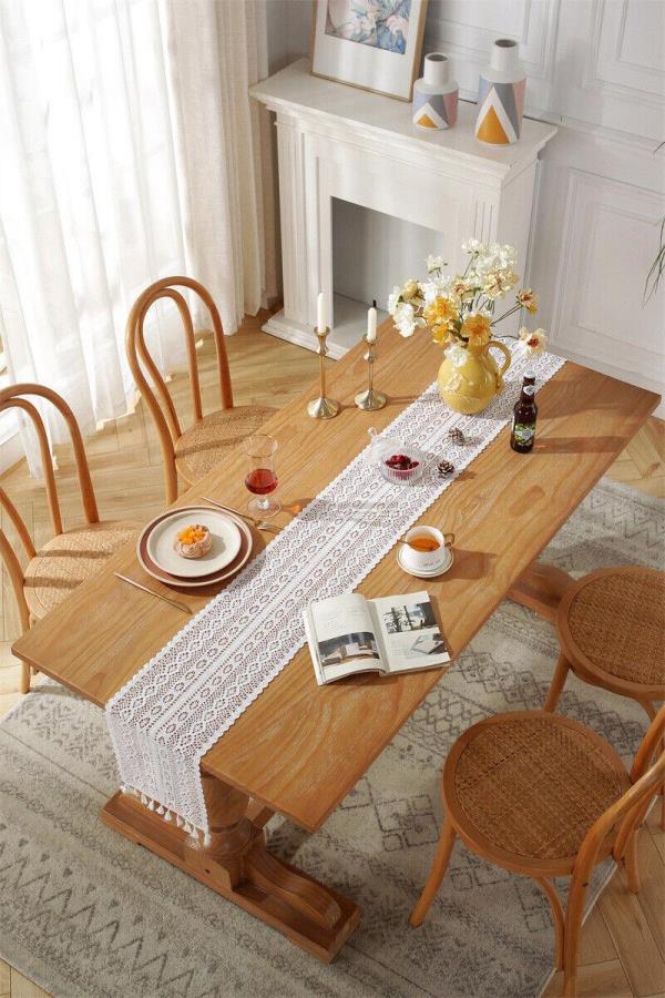 180 CM Retro Wave Lace Flower Table Dining Runner