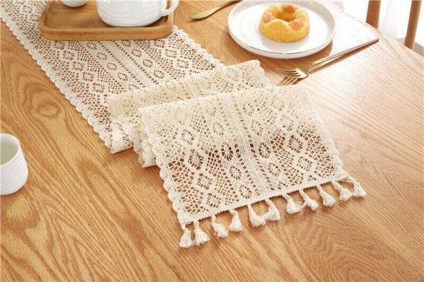 180 CM Retro Wave Lace Flower Table Dining Runner