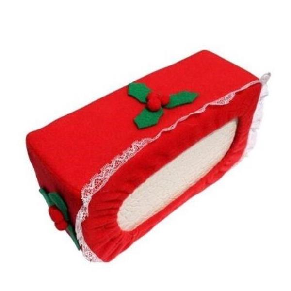 Christmas Xmas Red Paper Tissue Box Cover