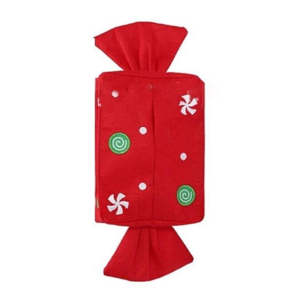 Christmas Red Candy Paper Tissue Box Cover