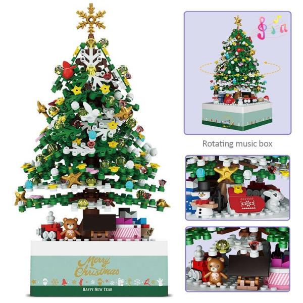 LOZ Mini Blocks Christmas Tree Gifts Rotating Music Box