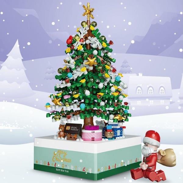 LOZ Mini Blocks Christmas Tree Gifts Rotating Music Box